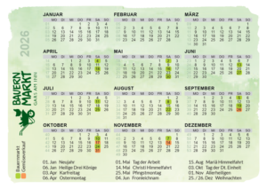 Bauernmarkt kalender 2026 P2