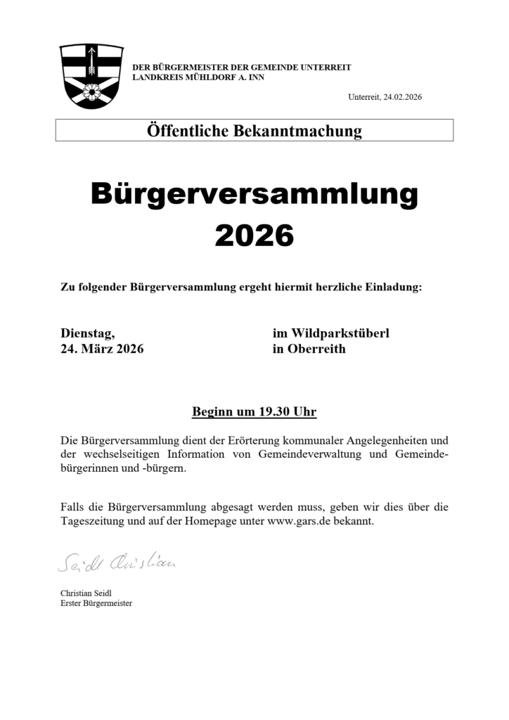 Bürgerversammlung unterreit